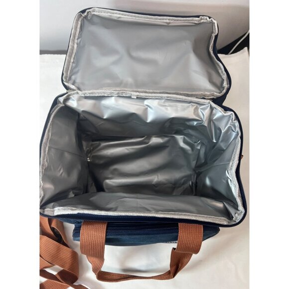 Brivilas Insulated Lunch Bag With Dual Zipper & Mesh Pocket 2 Compartments - Picture 6 of 7